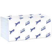Полотенца бумажные V сложения Protissue Comfort 1-х слойные белый, 210x220 мм, целлюлоза, 250л/упк,
