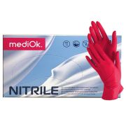 Перчатки нитриловые смотровые mediOk Garnet красные 50 пар/упк, Красный, Нитрил, XS