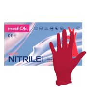 Перчатки нитриловые смотровые mediOk Garnet красные 50 пар/упк, Красный, Нитрил, M