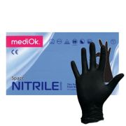 Перчатки нитриловые смoтровые mediOk черные 50 пар/упк, Черный, Нитрил, XS