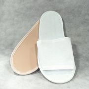 Тапочки махровые Т-5031 Белый/Кремовый, размер 42, открытый мыс, ЭВА, 25 пар/уп, флоу-пак