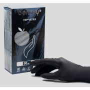 Перчатки нитриловые  Benovy Нитрил, Черный, XS, 50 шт/упк