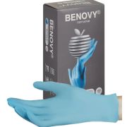 Перчатки нитриловые  Benovy 50 пар/упк, Голубой, XS, Нитрил