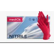 Перчатки нитриловые смотровые mediOk Garnet красные 50 пар/упк, Красный, Нитрил, S