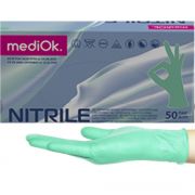 Перчатки нитриловые смотровые mediOk Mint зеленые 50 пар/упк, Зеленый, Нитрил, M