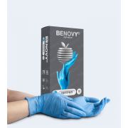 Перчатки нитриловые  Benovy 50 пар/упк, Голубой, S, Нитрил